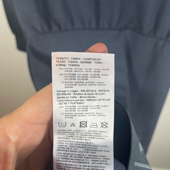 Armani Exchange Logi Sweatshirt Midi Dress Slate Blue Md - Picture 8 of 9